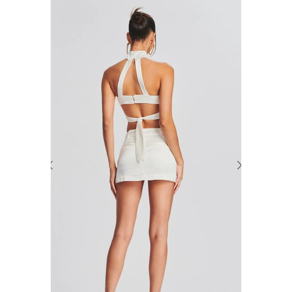 Retrofete Ross Top in Ivory Cropped Size Small Sleeveless Halter - Picture 2 of 8